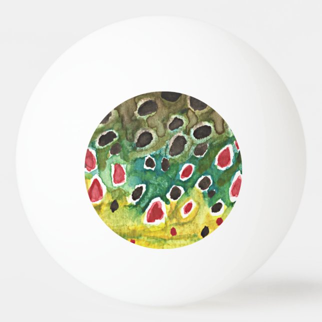 Brown Trout Fishing Ping Pong Ball (Front)