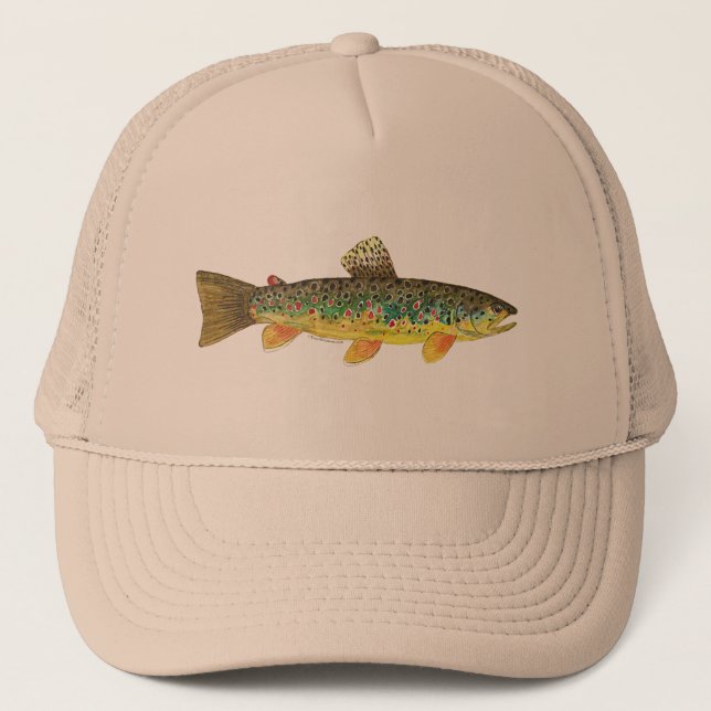 Brown Trout Fishing Trucker Hat (Front)