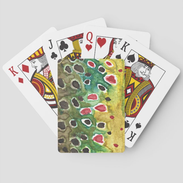 Brown Trout Fly Fisherman Playing Cards (Back)