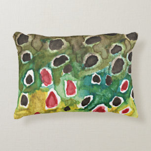 Brown Trout Fly Fishing Decorative Cushion