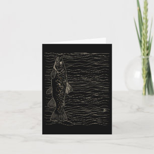 Brown Trout Fly Fishing Dry Fly Tying Fisherman Card