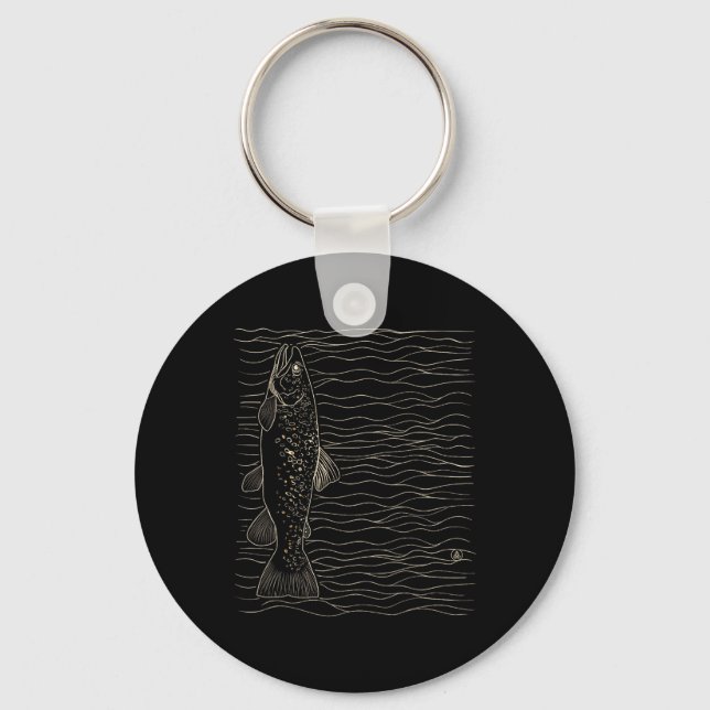 Brown Trout Fly Fishing Dry Fly Tying Fisherman  Key Ring (Front)