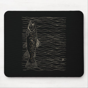 Brown Trout Fly Fishing Dry Fly Tying Fisherman Mouse Mat