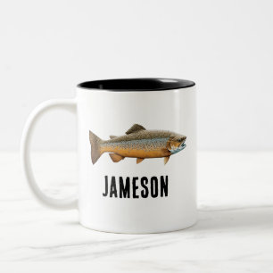 Brown Trout Fly Fishing Two-Tone Coffee Mug