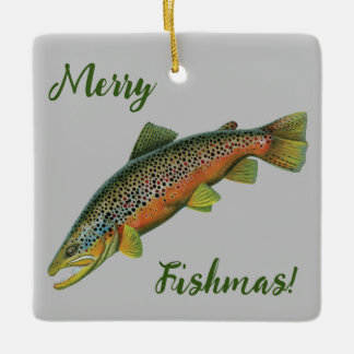 Brown Trout Merry Fishmas Ornament