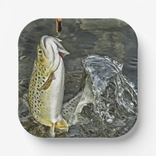 Brown Trout Paper Plate