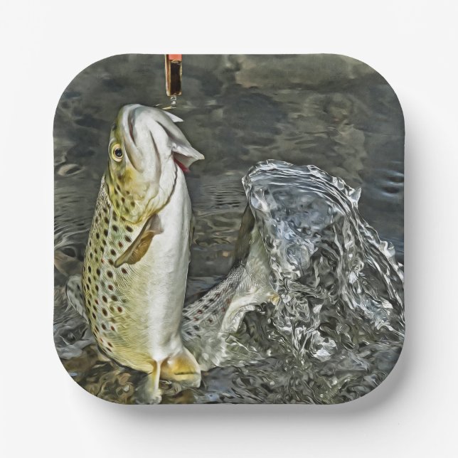 Brown Trout  Paper Plate (Front)