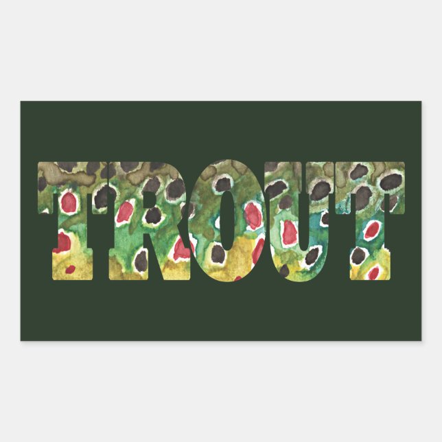 Brown Trout Skin Design Rectangular Sticker (Front)