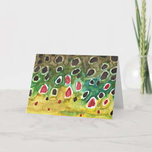 Brown Trout Skin Fish Card