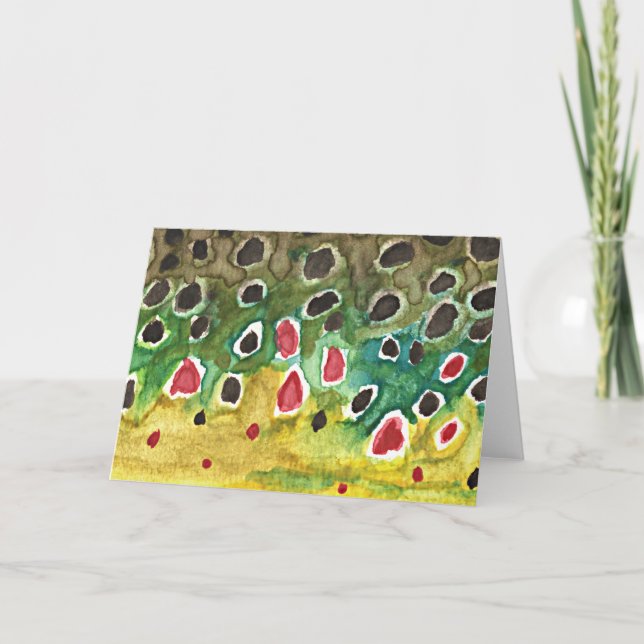 Brown Trout Skin Fish Card (Front)