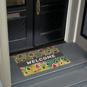 Brown Trout Skin Fly Fishing Beautiful Welcome Doormat