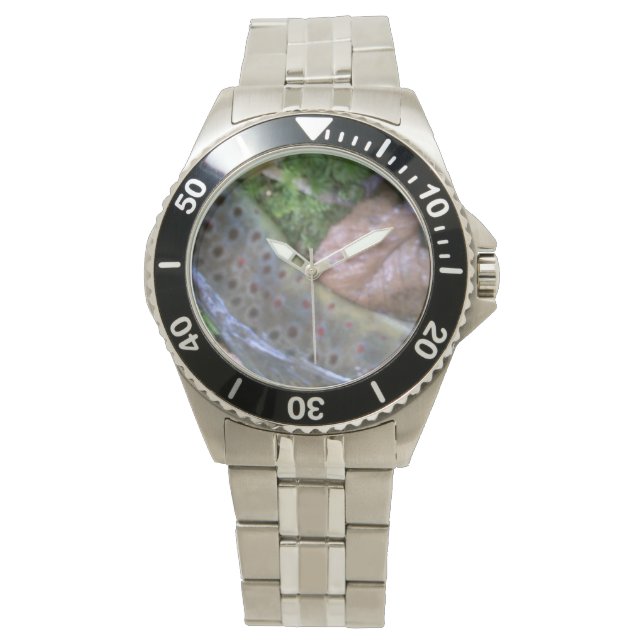 Brown trout skin,  fly fishing watch (Front)