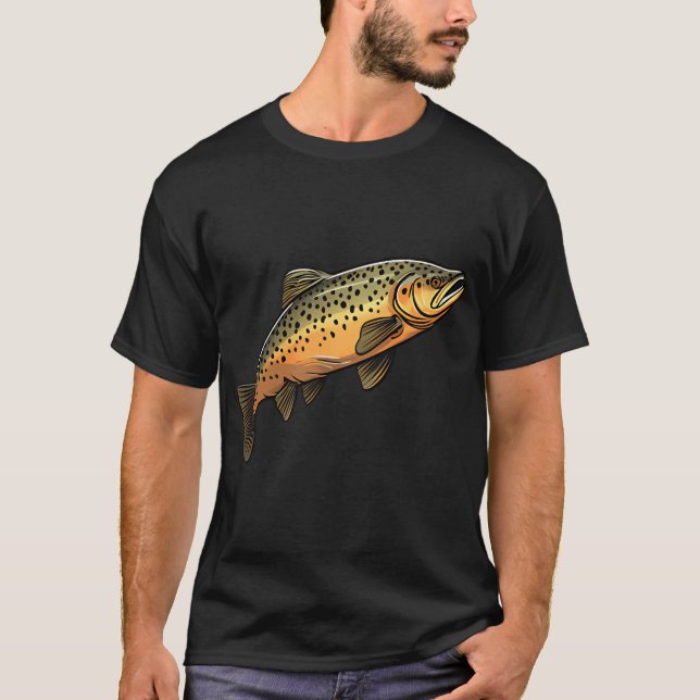 Brown trout sticker T-Shirt (Front)