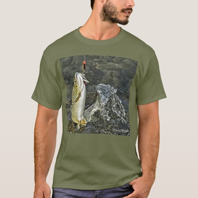 Brown Trout Takes The Bait T-Shirt (Front)