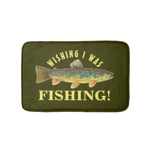 Brown Trout "Wish I Was Fishing" Bath Mat