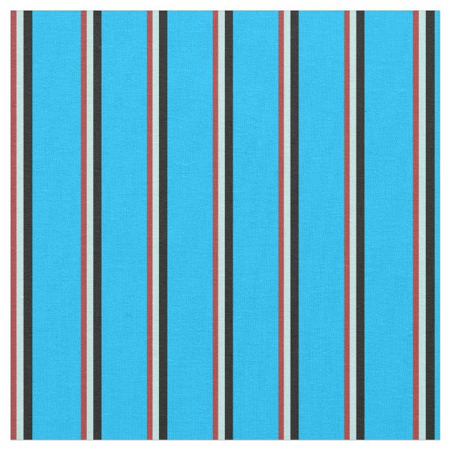 Brown, Turquoise, Black, and Deep Sky Blue Coloure Fabric (Close Up)