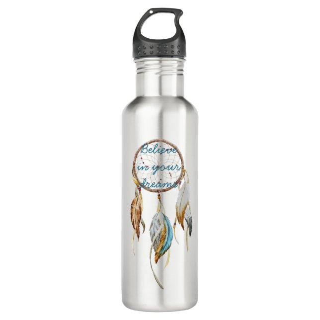 Brown Turquoise Dream Catcher 710 Ml Water Bottle (Front)
