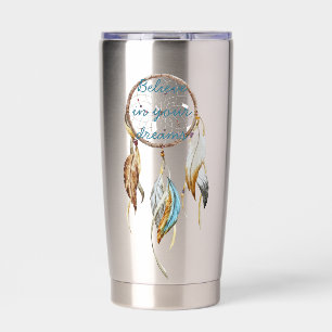 Brown Turquoise Dream Catcher Insulated Tumbler