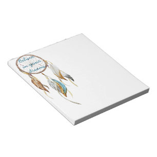 Brown Turquoise Dream Catcher Notepad