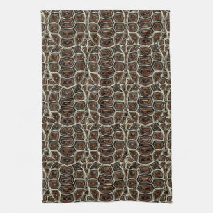 Brown Turtle Shell Pattern Tea Towel