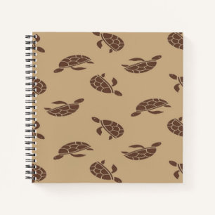 Brown turtle silhouette notebook