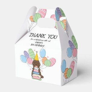 Brown Tuxedo Cockapoo Cavapoo Birthday Thank You Favour Box