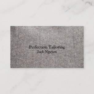 Brown tweed fabric business card