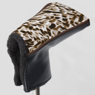Brown twisting holes in motion, dark and beige golf head cover