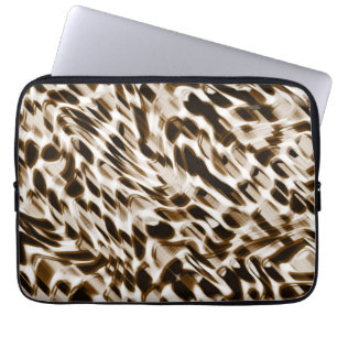 Brown twisting holes in motion, dark and whitish laptop sleeve
