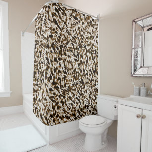 Brown twisting holes in motion, dark and whitish shower curtain
