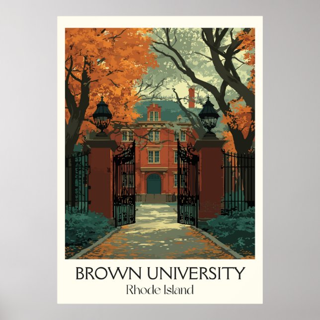 Brown University Rhode Island Campus Poster (Front)