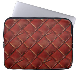 Brown Velour Quilted Pattern Laptop Sleeve