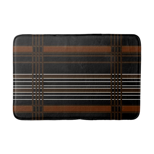 Brown Vertical Stripes Bath Mat (Front)