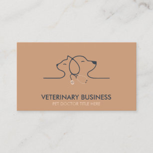 Brown Veterinary Paw Pet Doctor Animal Business Card