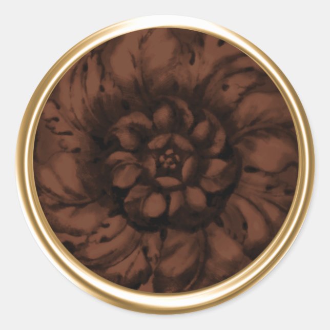 Brown Vintage Baroque Embossed Look Seal (Front)