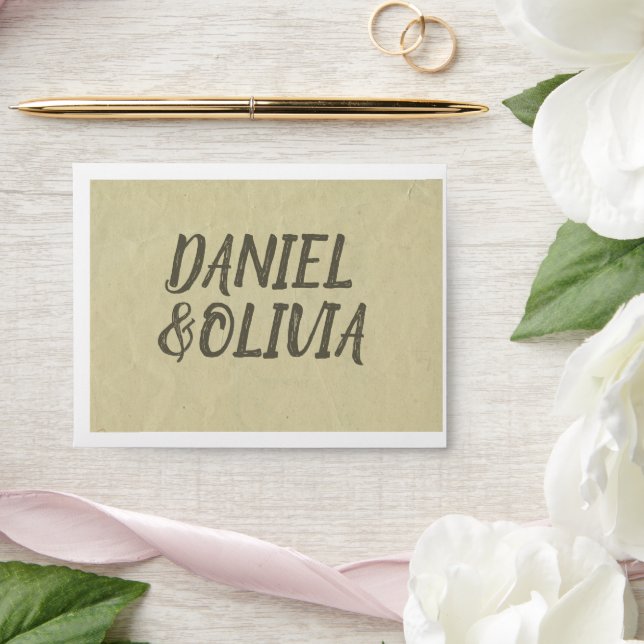 Brown Vintage Classic Wedding Envelope (Wedding)