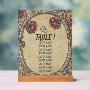 Brown Vintage Classic Wedding Seating Charts