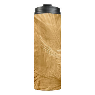 Brown vintage color trends chicken feather texture thermal tumbler