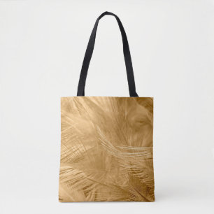 Brown vintage color trends chicken feather texture tote bag