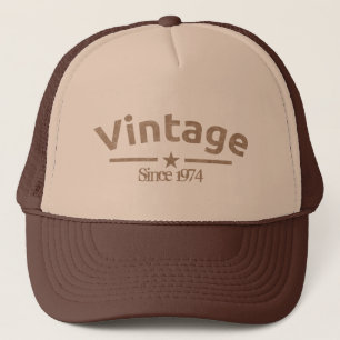 Brown Vintage Grunge Gritty Year, For Him Trucker Hat