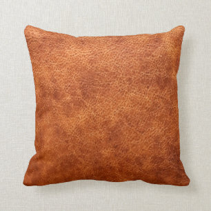 Brown vintage leather texture cushion