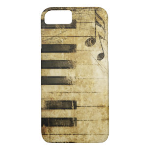 brown vintage music piano keyboard art iPhone 8/7 case