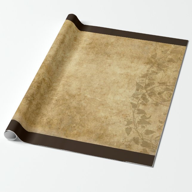 Brown Vintage paper parchment vines (Unrolled)