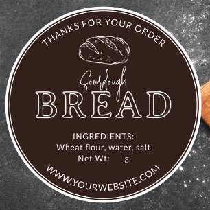 Brown Vintage Rustic Sourdough Bread Sticker