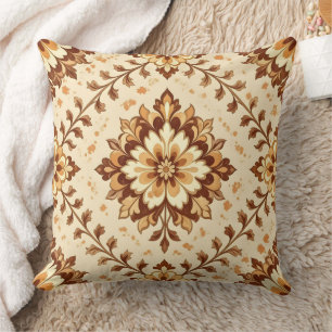 Brown vintage shabby pattern cushion