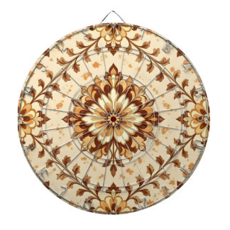 Brown vintage shabby pattern dartboard