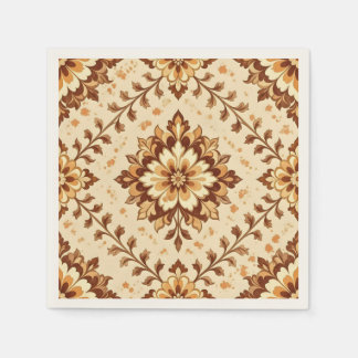 Brown vintage shabby pattern napkin