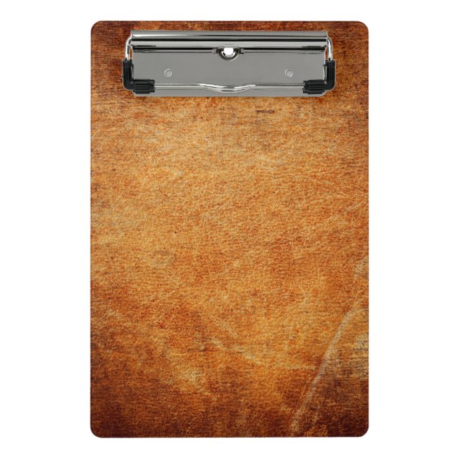 Brown vintage shaded leather  mini clipboard (Front)
