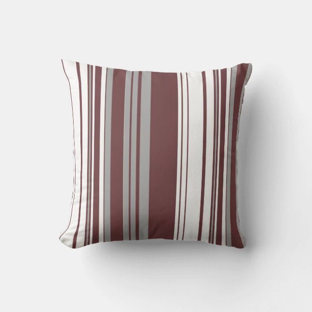 Brown Vintage Stripes Art Design Abstract Cushion (Front)