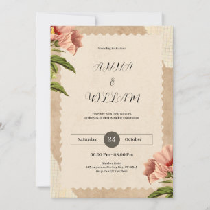 Brown Vintage Wedding Invitation